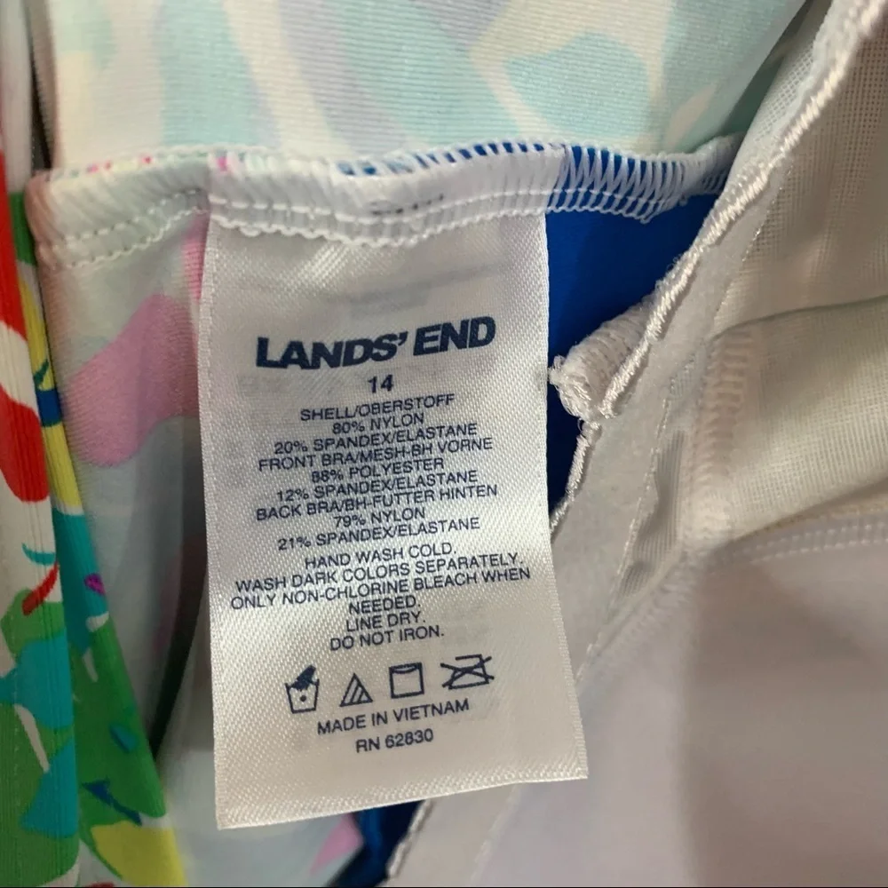Lands’ End Leaf Print Tropical Tankini Swim Top - Picture 10 of 10